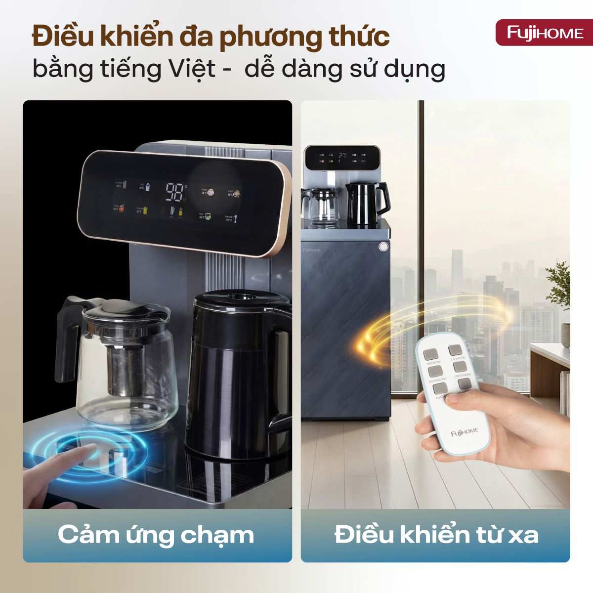 cây nước nóng lạnh kết hợp bàn trà Fujihome TB243AN